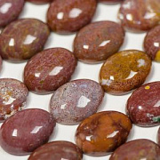 Кабошон агат овальный, цвет кирпичный, 16х12х4мм