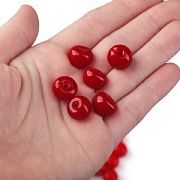 Бусина, Лэмпворк "Яблоко", стекло, цвет красный, 12-13x10 мм