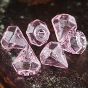 Бусина, Лэмпворк "Даймонд", цвет розовый, 16-17x15-15.5x13.5-14.5 мм