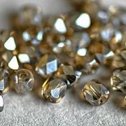 Бусина, стекло бочонок 4, граненая, цвет бежевый перламутровый, 4x4 мм (уп 30+/-5 шт)
