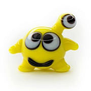 Бусина, Мурано "Лупоглазик", желтый, 20х25 мм