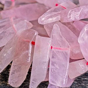 Бусина кварц, багет, цвет розовый, размерный микс (уп. 20 г)