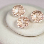 Бусина, стекло абакус 12, граненая, цвет розовый, 12х8 мм