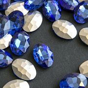 Кабошон стекло Кристалл, овальный, цвет Lt.Sapphire, 18х13 мм