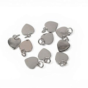 Подвеска металл "Харт", покрытие платина, 12x9.5x1.5 мм