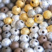Бусина, металл "Звездная пыль" 6, цветовой микс, 6 мм