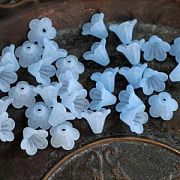 Бусина, акрил "Колокольчик", матовая, цвет голубой микс, 14x10 мм