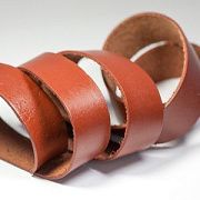 Шнур кожаный, плоский, цвет темно-коричневый, 25.4x2 мм