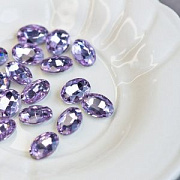 Кабошон стекло Кристалл, овальный, цвет Tanzanite, 14х10 мм