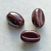 Бусина, Мурано "Кофейное зернышко крупное", коричневый, 14x10 мм