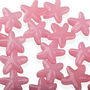 Бусина, Лэмпворк "Морская звезда", стекло, цвет яркий розовый, 18x16.5x5.5 мм