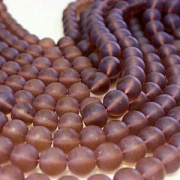 Бусина, стекло 8, матовая, цвет шоколадный, 8 мм