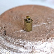 Концевик для шнура "Цилиндр", цвет античная бронза, 10х5.5 мм 