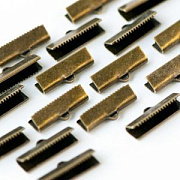 Зажим для ленты, цвет античная бронза, 20х4 мм