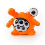 Бусина, Мурано "Лупоглазик", оранжевый, 20х25 мм