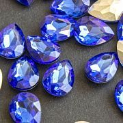 Кабошон стекло Кристалл, каплевидный, цвет Lt.Sapphire, 18х13 мм