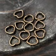 Рамка для бусин "Сердце", цвет античная бронза с красн. оттенком, 13.5x1 мм