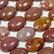 Кабошон агат овальный, цвет кирпичный, 16х12х4мм