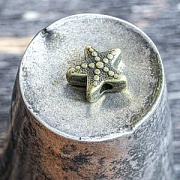 Бусина, металл "Морская звездочка", цвет античная бронза, 11x10x5 мм