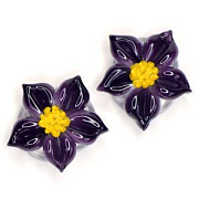 Бусина, Мурано "Фиалка", фиолетовый, 21х21 мм