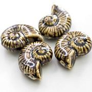 Бусина, керамика "Наутилус", цвет кофе, 39x30x16.5 мм