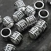 ЕС бусина металл "Меандр", цвет античное серебро, 10x8.5 мм