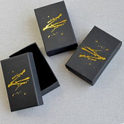 Коробка "Golden Black", картон, цвет черный/золотой принт, 8.1x5.2x2.8 см