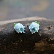 Бусина, Мурано "Колокольчик", фигурная, голубой, 17х14 мм