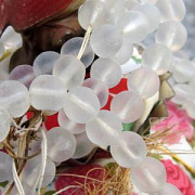 Бусина, стекло 6, матовая, цвет белый, 6 мм