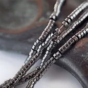 Бусина гематит синт., металлизир., рондель, цвет серебро, 2x1 мм (уп 100 шт+/-10 шт)