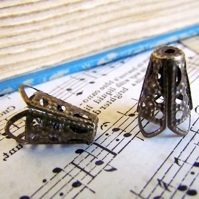 колпачок для бусин "ведерко", цвет античной бронзы 17х10 мм