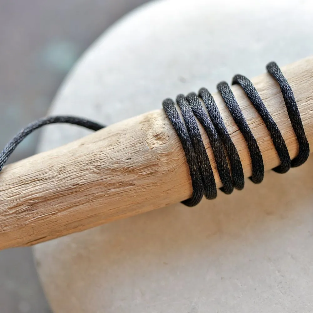 шнур атласный для кумихимо, цвет черный, 1.5 мм