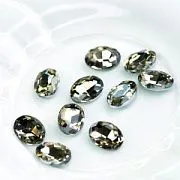 Кабошон стекло Кристалл, овальный, цвет Lt.Col.Topaz, 14х10 мм