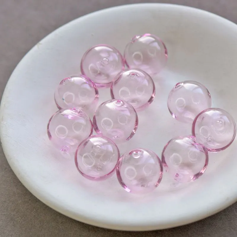 бусина, лэмпворк "шар", розовый, 16 мм