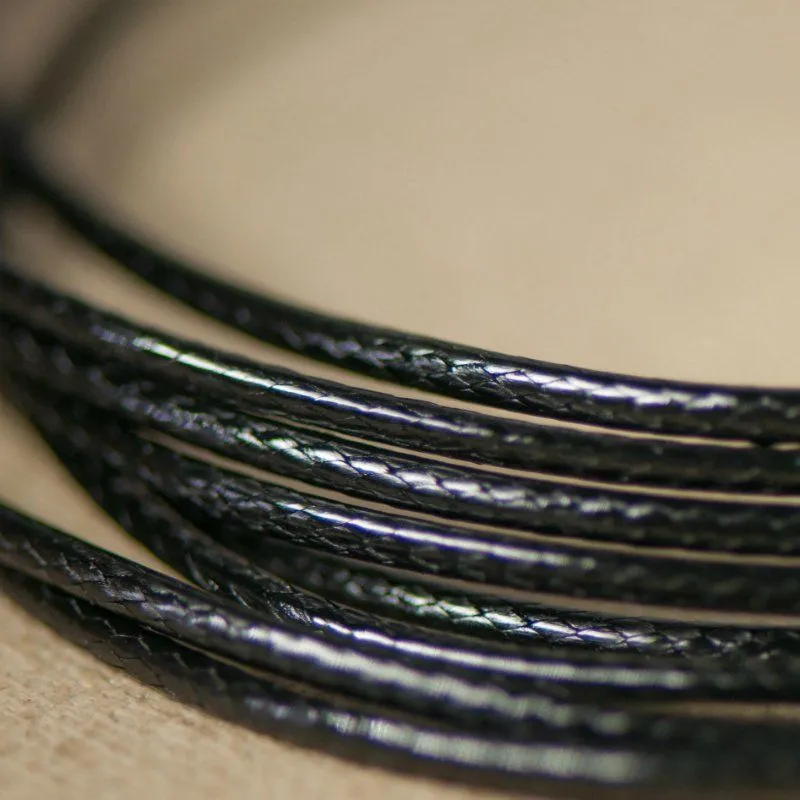 шнур вощеный, цвет черный, 2 мм