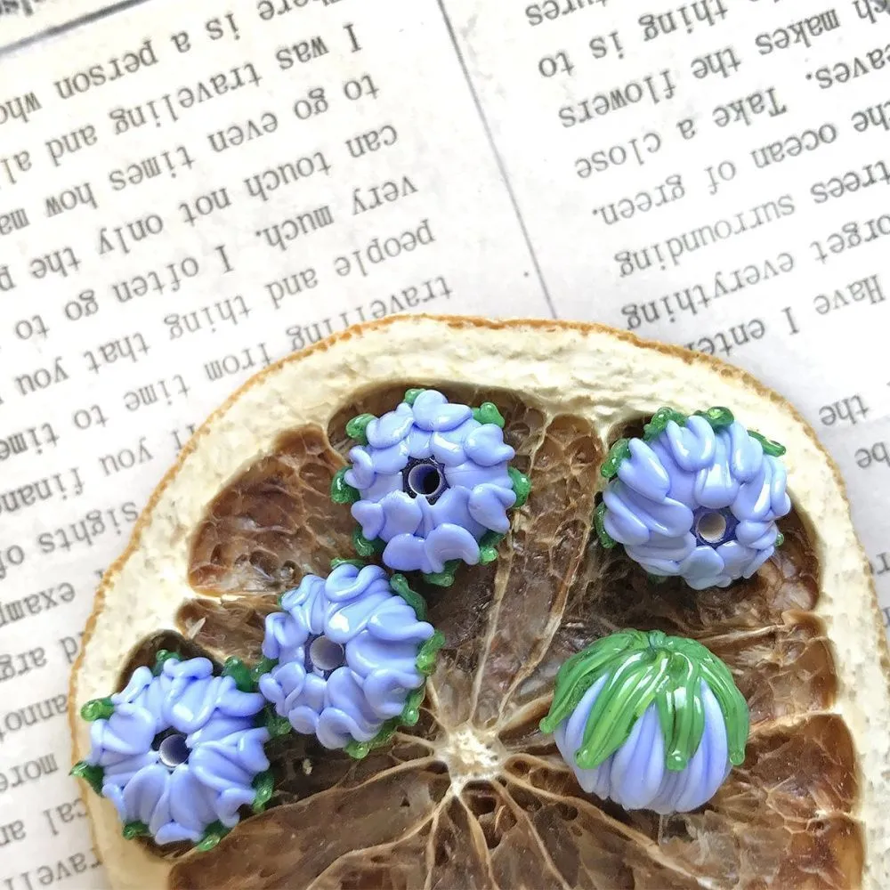 бусина, мурано "клевер", барвинковый, 22х15 мм