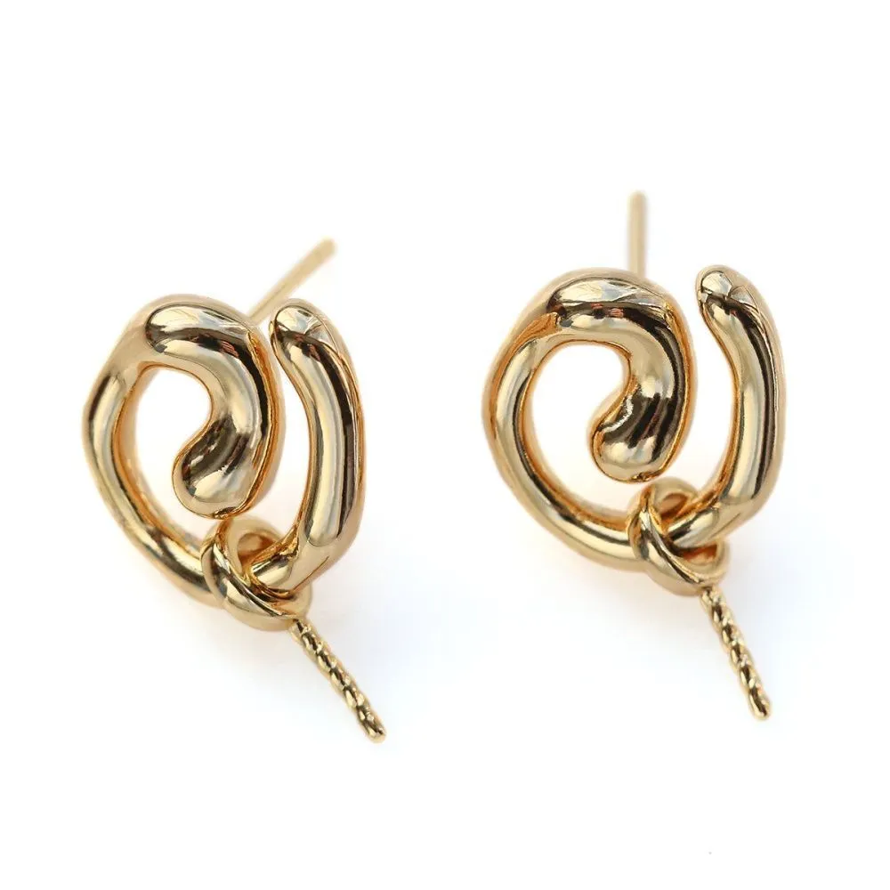 пуссеты "вортекс", позолоченные, 22 мм