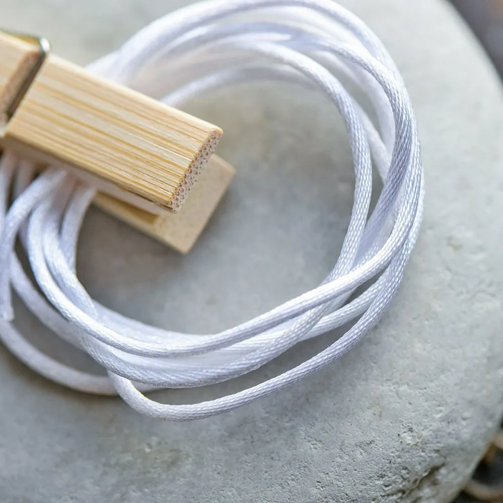 шнур атласный для кумихимо, цвет белый, 1.5 мм