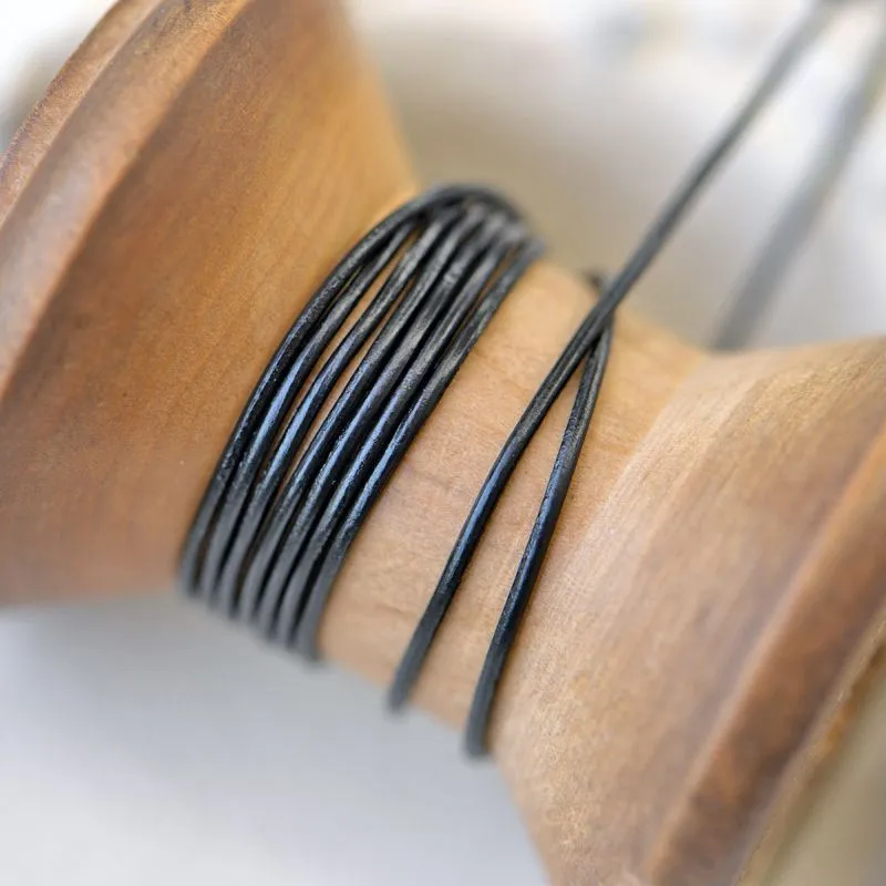 шнур кожаный, цвет черный, диаметр 1 мм