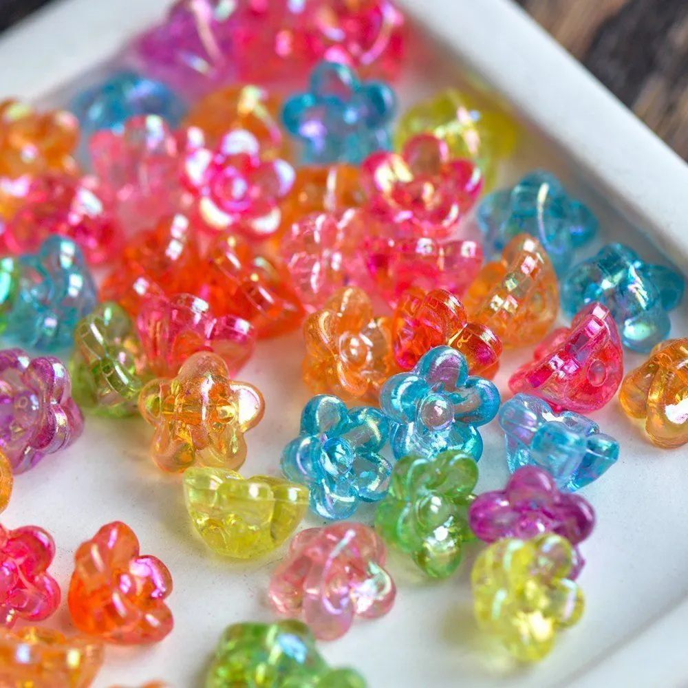 бусина, акрил "сирень", цветовой микс ав, 10x10.5x6.5 мм