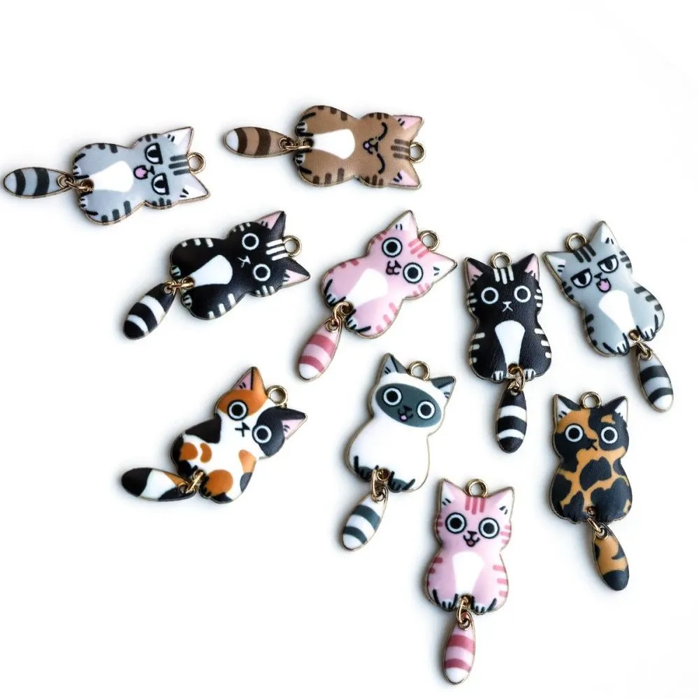 подвеска металлическая "котята", эмаль, цветовой микс, 38x15.7x3 мм