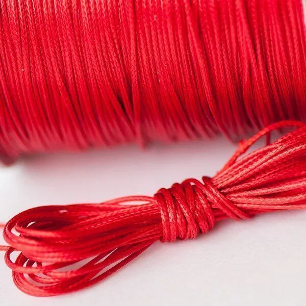 шнур вощеный, цвет красный, 1.5 мм