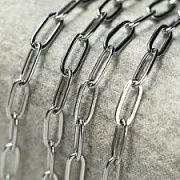 Цепочка "Скрепка 304", цвет стальной, звено 9.7x4.2x0.9-1 мм