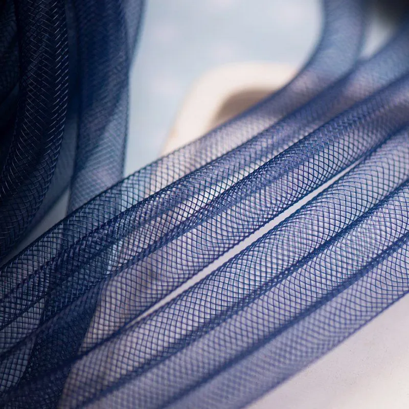 ювелирная сетка, пластик, цвет темно-синий, диаметр 10 мм