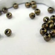 Бусина, металл "Симпл", цвет античная бронза, 4 мм (уп 30 шт+/-2 шт)