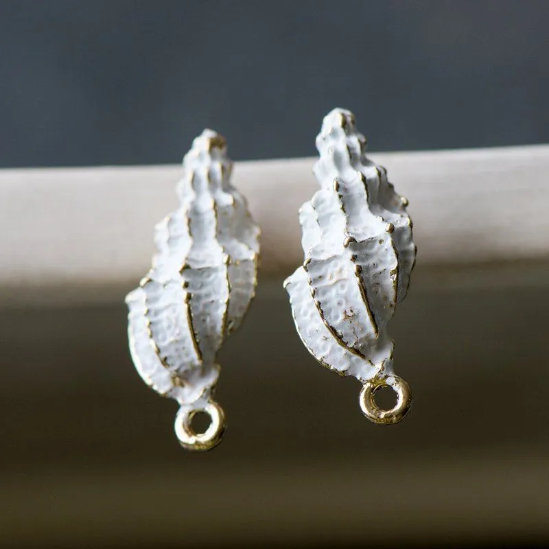 пуссеты "мурицида", цвет золото/белый, 24x10 мм