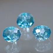 Бусина, стекло абакус 4, граненая, цвет голубой радужный, 4x3 мм (уп 50+/-10 шт)