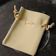 Мешочек для украшений, микрофибра, цвет светло-желтый, 10x8 см