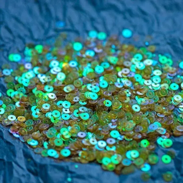 пайетки плоские, терракотово-оливковый радужный, 4 мм