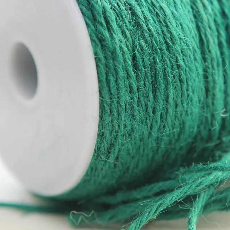 шнур конопляный, цвет изумрудный, 2 мм (уп 5 м)